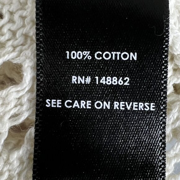 Torrid Womens 3X Crochet Knit Bone Cardigan Tie Front 100% Cotton Cottagecore - Picture 13 of 15